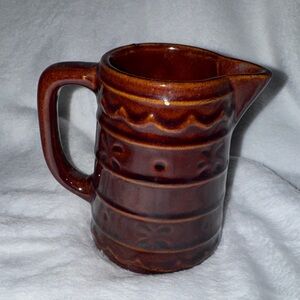Vintage Marcrest Daisy Dot Brown Stoneware Creamer Syrup Pitcher